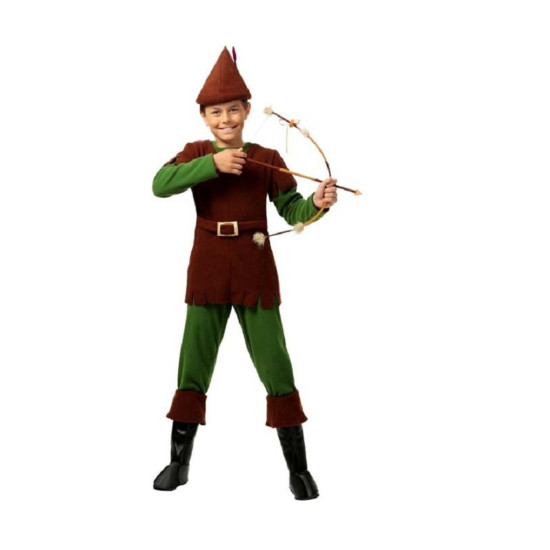 Erkek Çocuk Yeşil Kahverengi Robin Hood Kostümü
