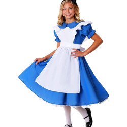 Alice Harikalar Diyarında Kız Çocuk Kostümü 