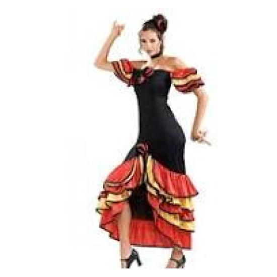  İspanyol Dansçı Yetişkin Kadın Kostümü | Zarif ve Gösterişli Flamenco Elbisesi