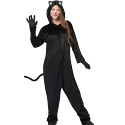 Siyah  Yetişkin Kedi Kadın Kostümü 